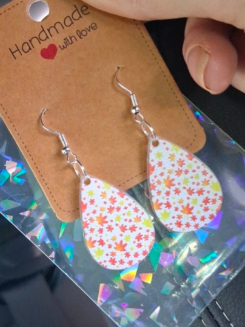 $8 Each Or Bundle 5/$20 Handmade White Floral Teardrop Fall Earrings